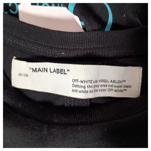 Off-White Main Label Virgil Abloh Crewneck Pullover Sweatshirt Black Mens XXS - Picture 5 of 8